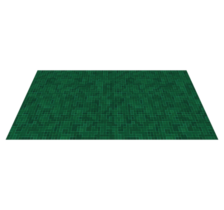 Tapis vinyle géométrique motif de grille verte - TenStickers