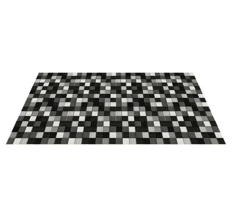 Tapis vinyle salle de bain carrés de nuances de gris - TenStickers