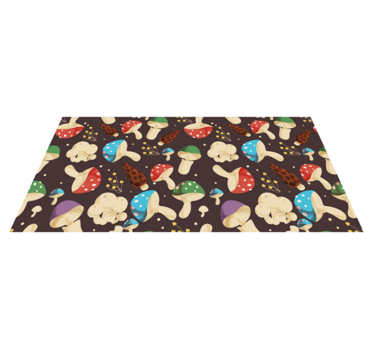 Tapis vinyle fleurs et plantes motifs champignons vibrants - TenStickers