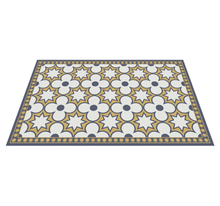 Tapis vinyle carreaux de ciment arrangement mosaïque Étoile - TenStickers