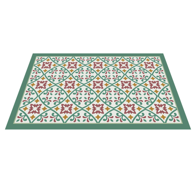 Tapis vinyle cuisine élégante mosaïque florale - TenStickers