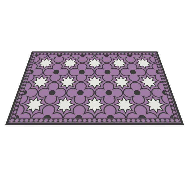 Tapis vinyle carreaux de ciment motif en étoile - TenStickers