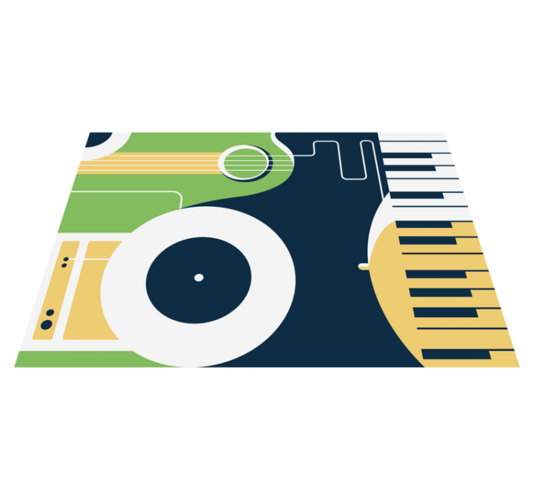 Tapis vinyle rectangulaire motif d'instrument de musique - TenStickers