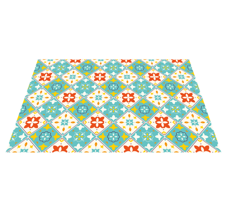 Tapis vinyle carreaux de ciment style inspiré des plantes - TenStickers