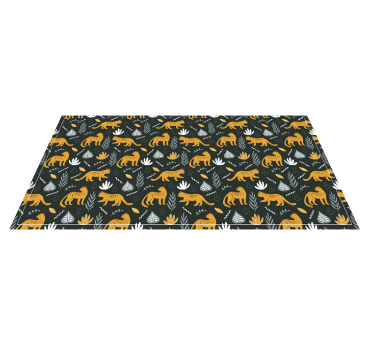 Tapis vinyle animal feuilles à motifs léopard - TenStickers
