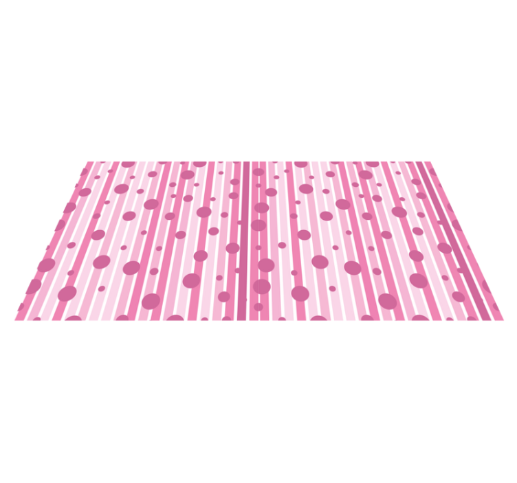 Tapis vinyle rayures pois rayés roses - TenStickers