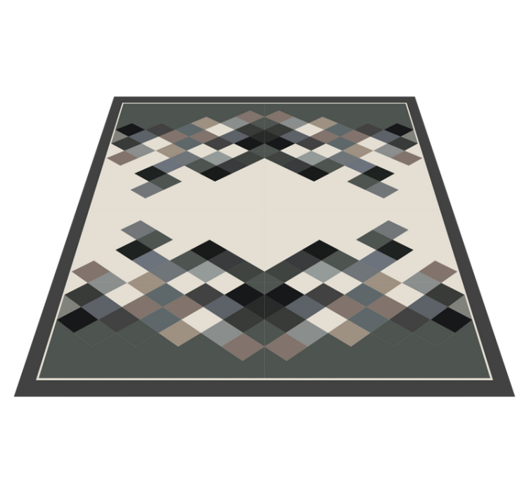 Tapis vinyle géométrique motif carré moderne - TenStickers