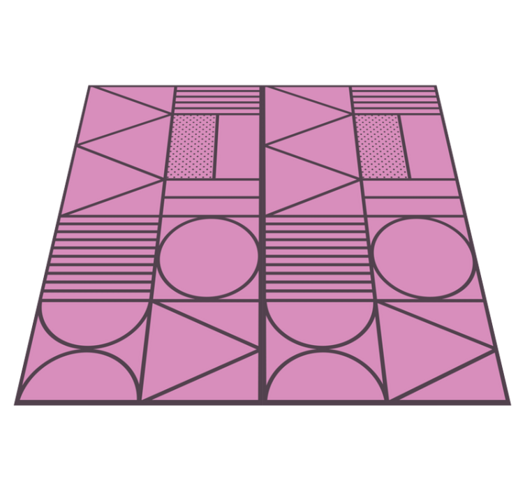 Tapis vinyle géométrique motif de formes roses - TenStickers
