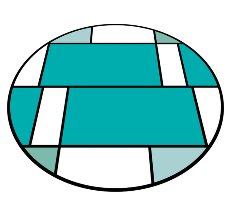 Tapis vinyle moderne motif géométrique turquoise - TenStickers