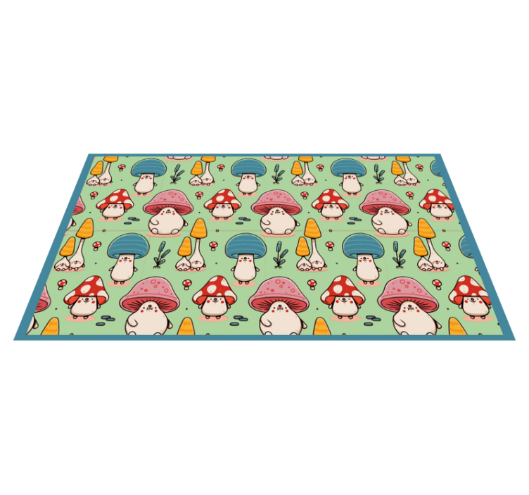 Tapis vinyle pour enfants personnages mignons de champignons - TenStickers