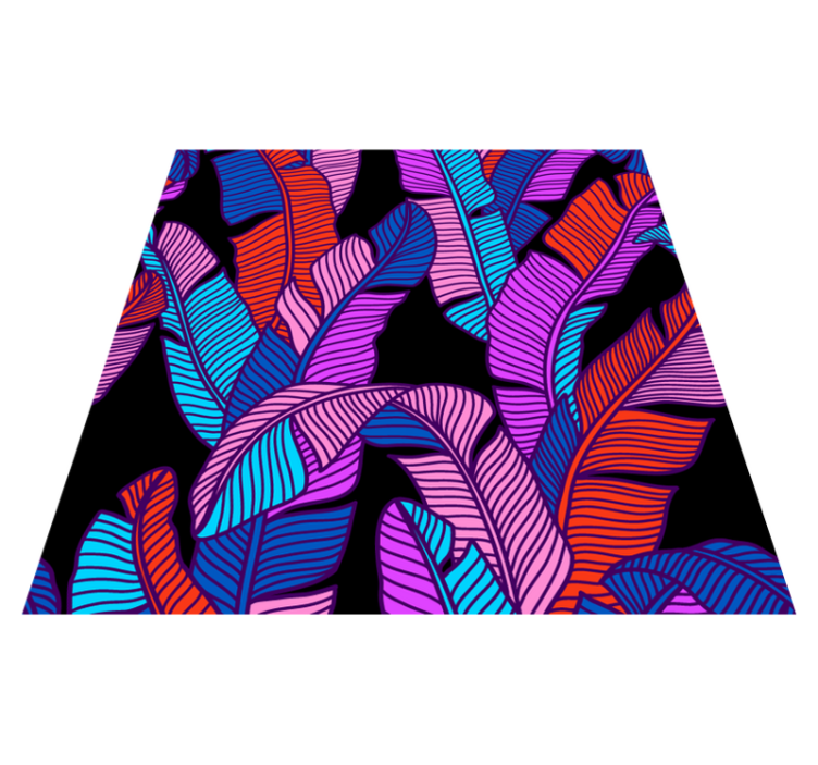 Tapis vinyle fleurs et plantes motifs de feuilles vibrants - TenStickers