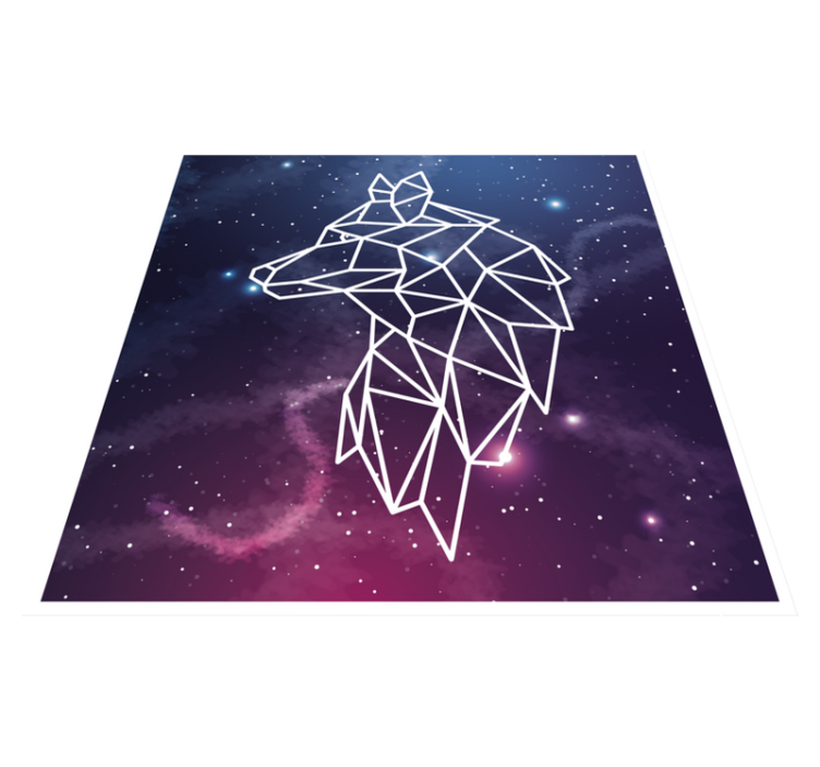 Tapis vinyle animal silhouette d'ours géométrique - TenStickers