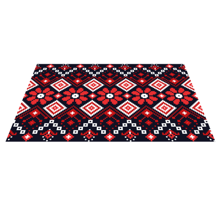 Tapis vinyle carte du monde motif floral traditionnel - TenStickers