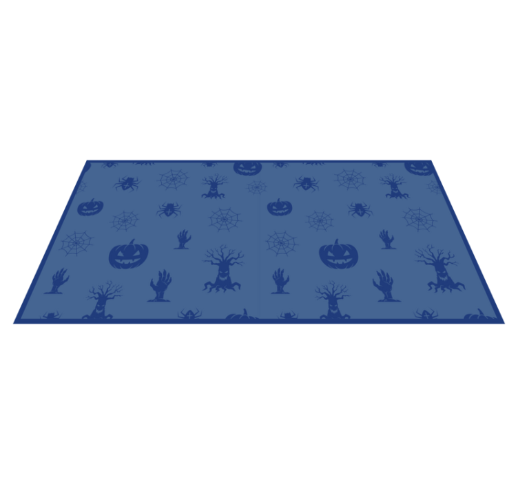Tapis vinyle halloween thème bleu effrayant - TenStickers
