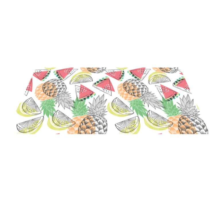 Tapis vinyle fleurs et plantes charme tropical fruité - TenStickers