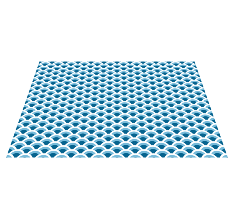 Tapis vinyle nordique motifs de vagues bleues - TenStickers