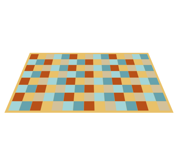 Tapis vinyle géométrique style damier - TenStickers