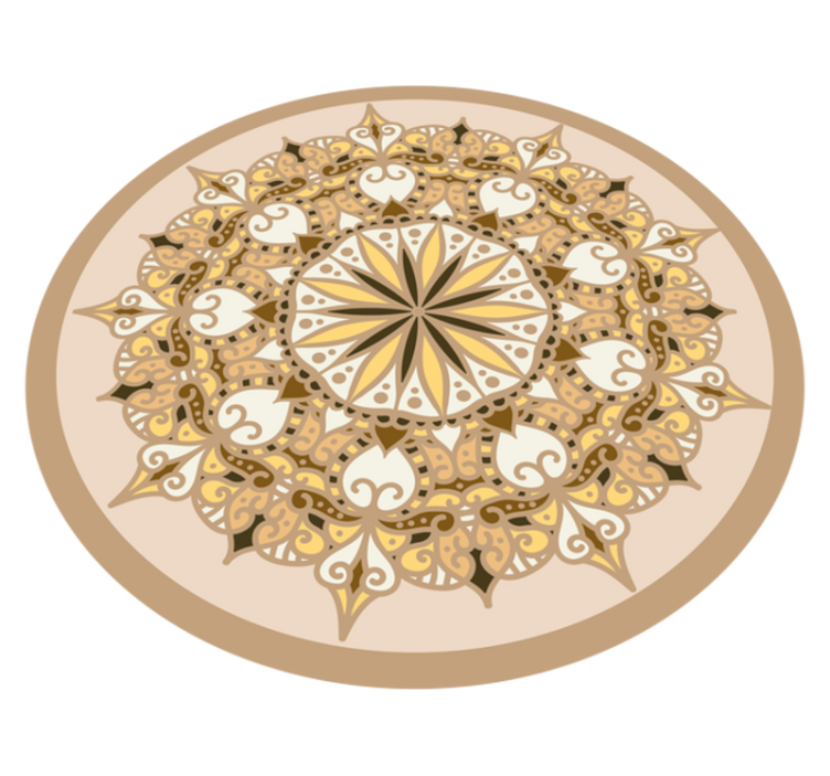 Tapis vinyle mandala élégant doré - TenStickers