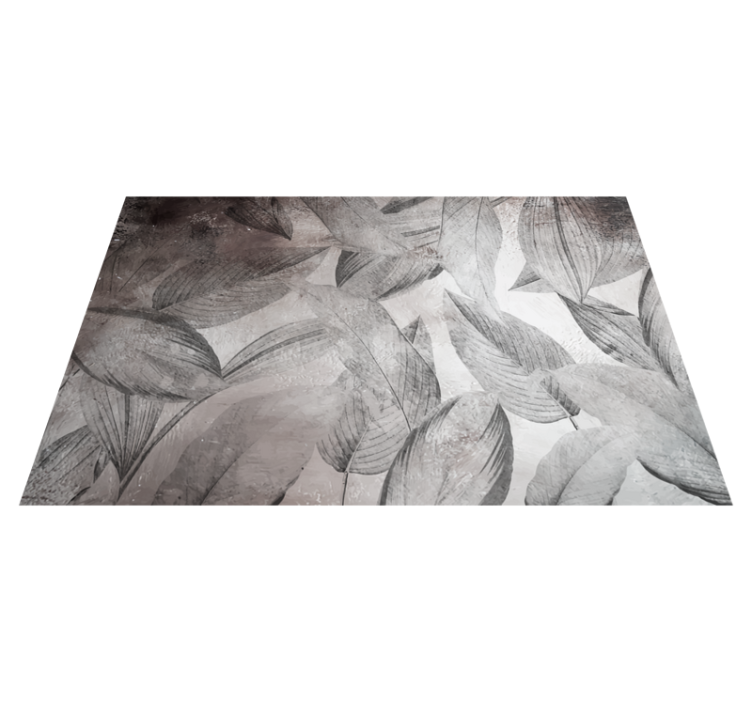 Tapis vinyle fleurs et plantes motif monochrome feuillu - TenStickers