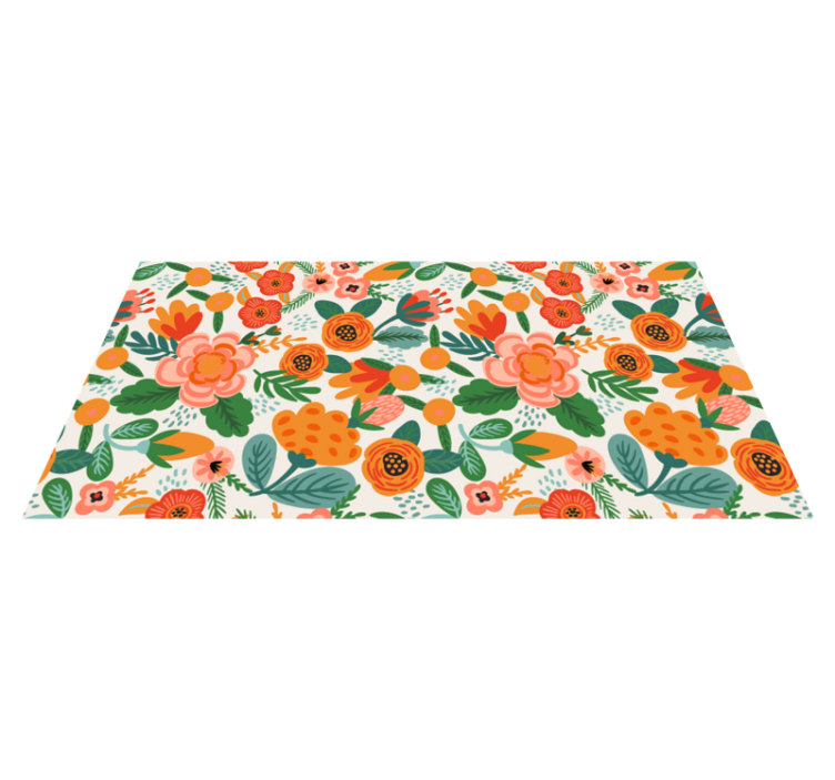 Tapis vinyle fleurs et plantes motif jardin floral - TenStickers