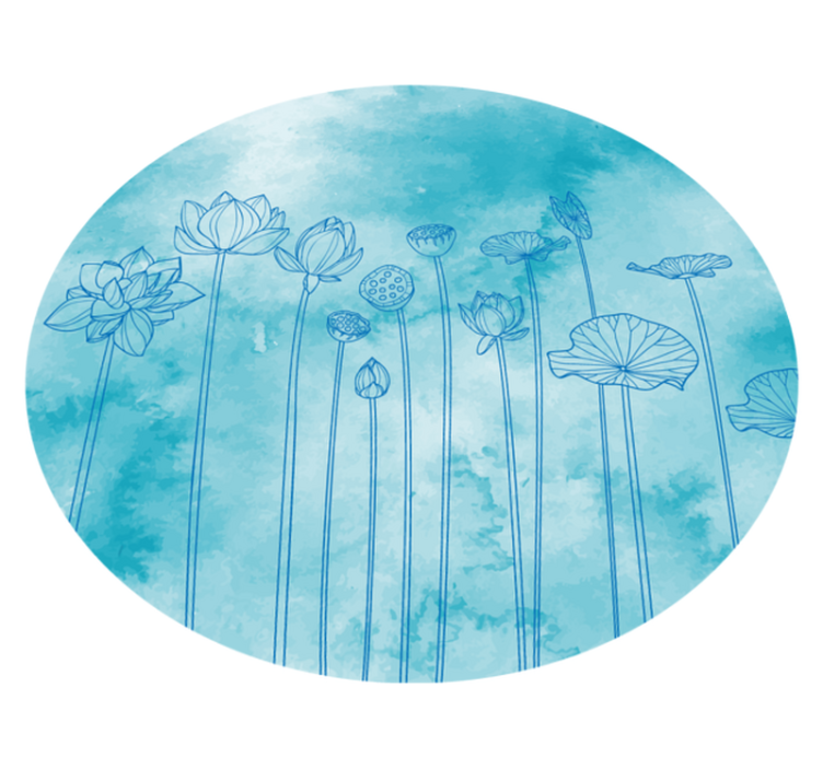 Tapis vinyle fleurs et plantes éclaboussures de lotus bleu - TenStickers
