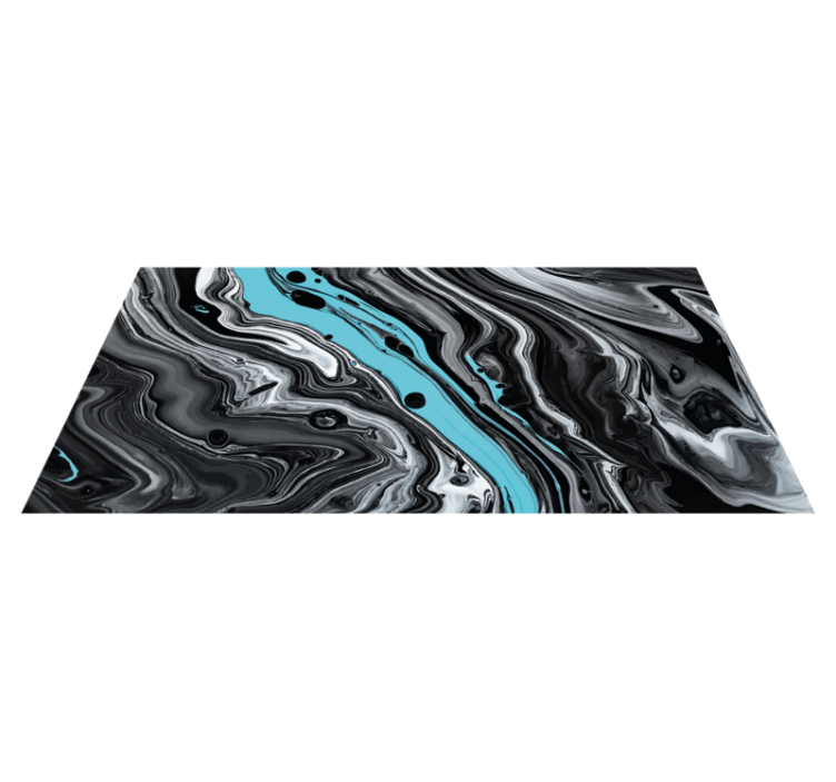 Tapis vinyle marbre tourbillonnant noir et bleu - TenStickers