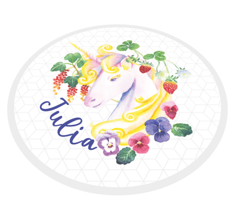 Tapis vinyle ado fleur de licorne personnalisée - TenStickers