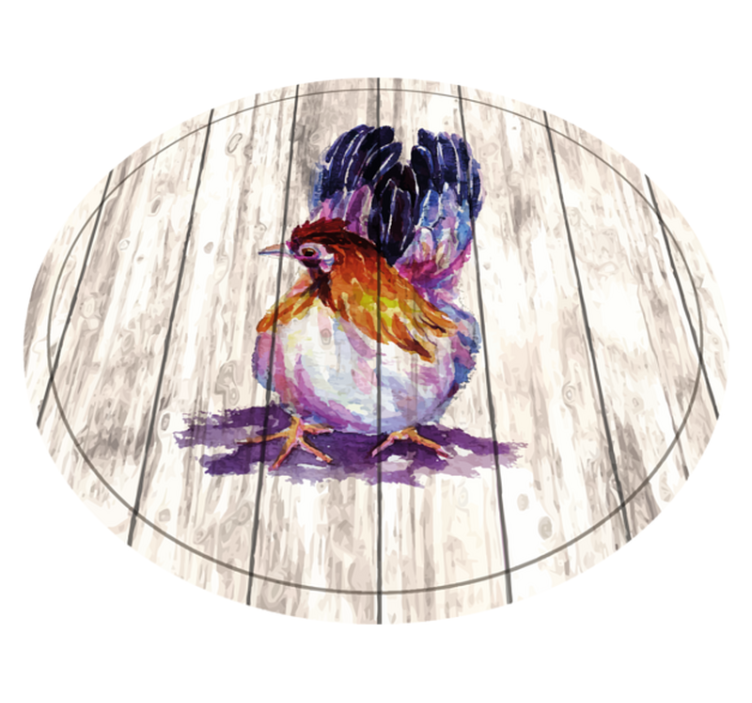 Tapis vinyle animal poule colorée et charmante - TenStickers