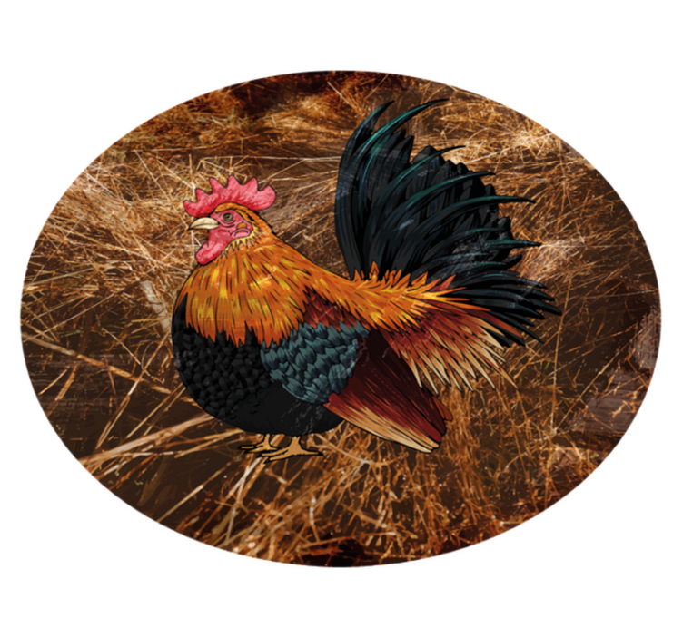 Tapis vinyle animal représentation de coq coloré - TenStickers