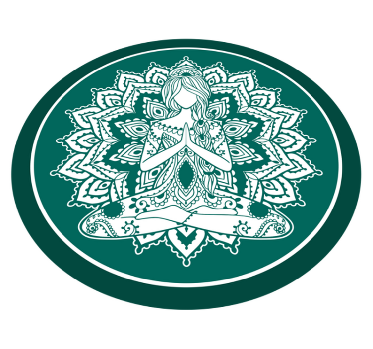Tapis vinyle mandala art vert méditatif - TenStickers