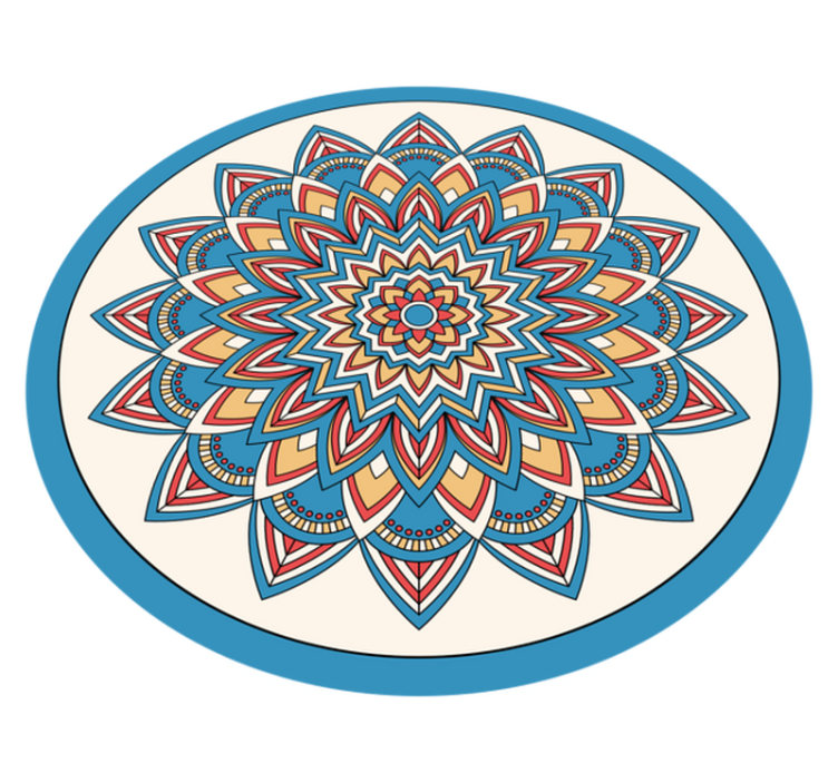 Tapis vinyle mandala arrangement botanique vibrant - TenStickers