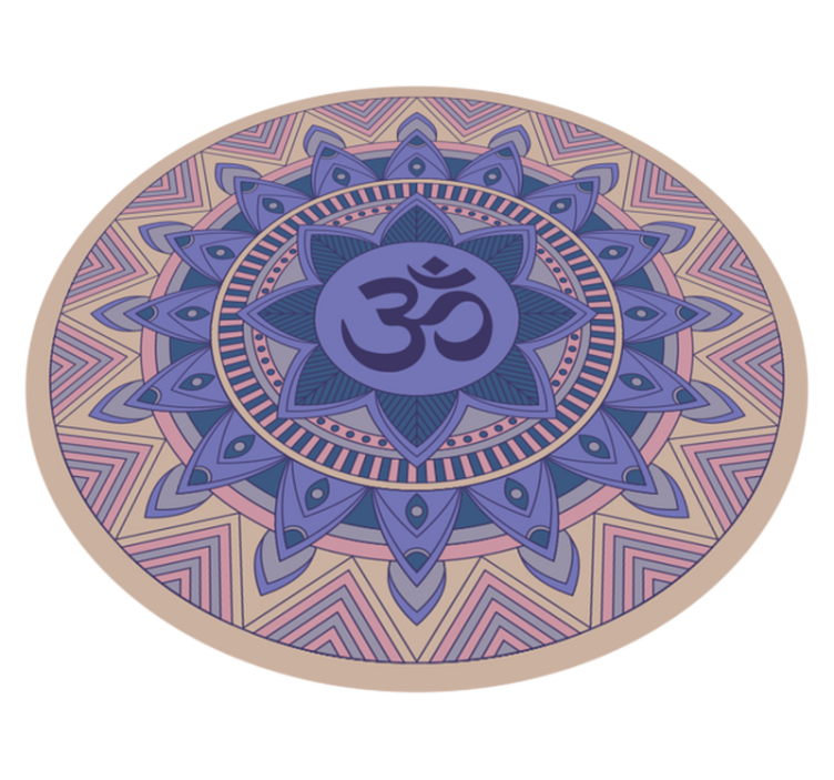 Tapis vinyle mandala motif de lotus méditatif - TenStickers