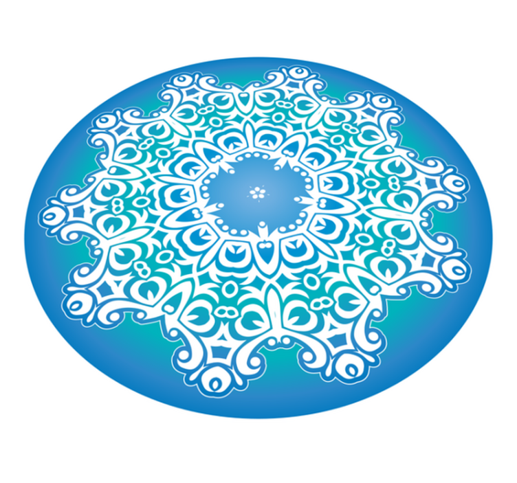 Tapis vinyle mandala ornement botanique élaboré - TenStickers