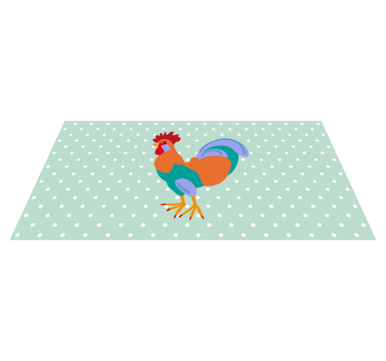 Tapis vinyle animal art de coq vibrant - TenStickers