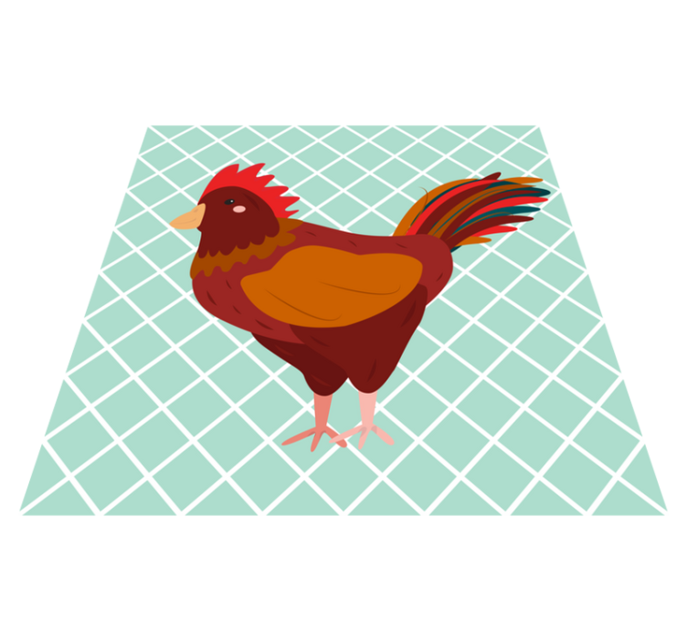 Tapis vinyle cuisine illustration de coq coloré - TenStickers