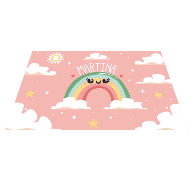 Tapis vinyle personnalisé jolie scène arc-en-ciel - TenStickers