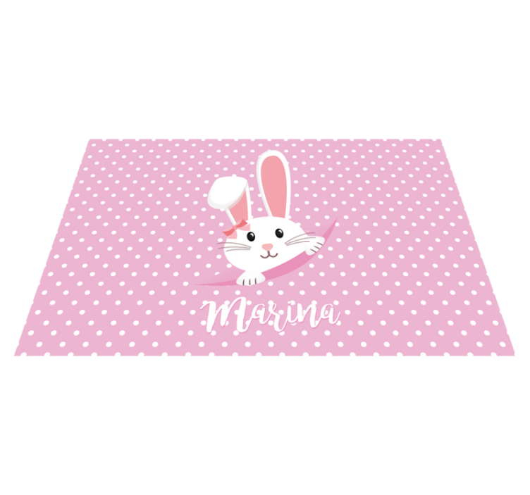 Tapis vinyle personnalisé pois et cercles de lapin - TenStickers