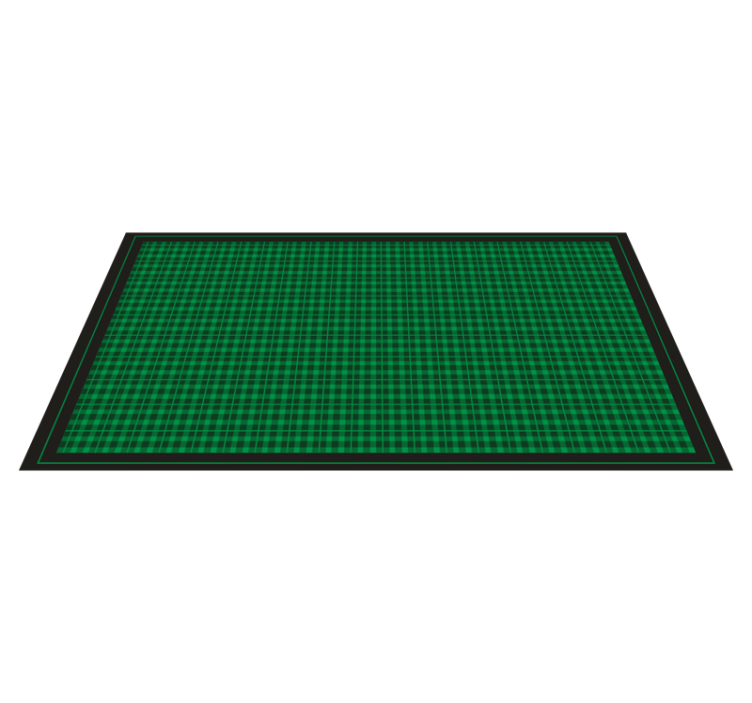 Tapis vinyle géométrique motif à carreaux verts - TenStickers