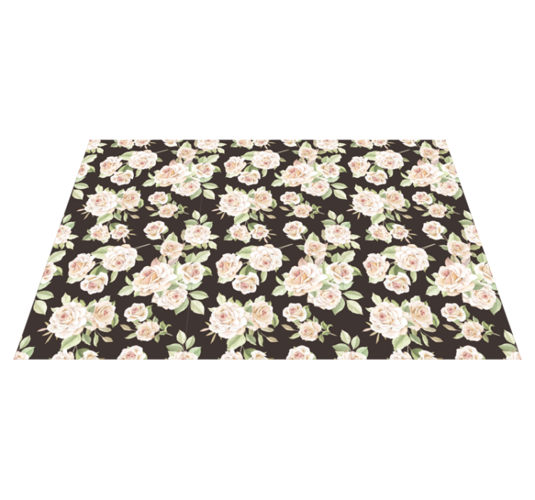 Tapis vinyle fleurs et plantes motif floral de rose - TenStickers