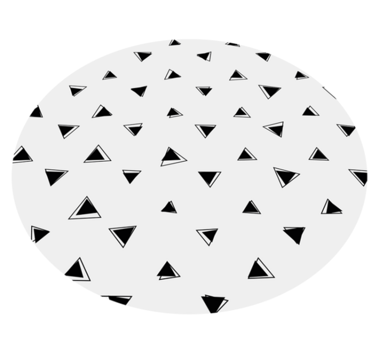 Tapis vinyle géométrique triangles noirs monochromes - TenStickers