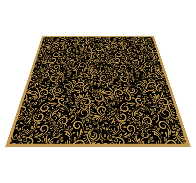 Tapis vinyle fleurs et plantes motif tourbillons élégant - TenStickers