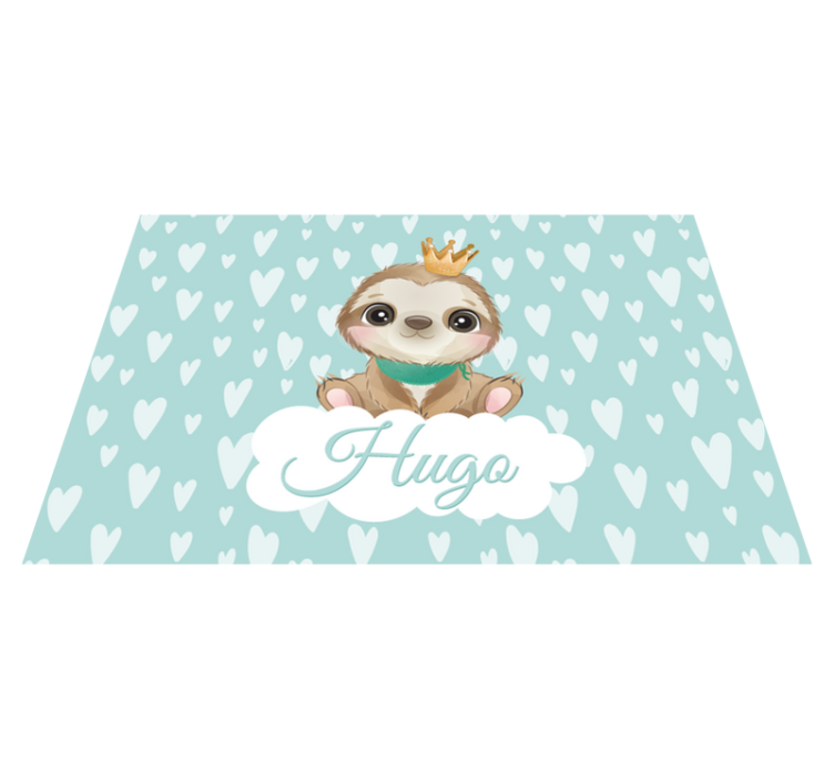 Tapis vinyle chambre bébé paresseux avec prénom - TenStickers
