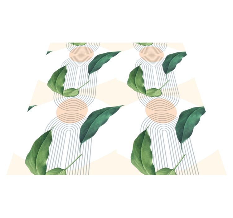 Tapis vinyle nature motifs géométriques feuillus - TenStickers