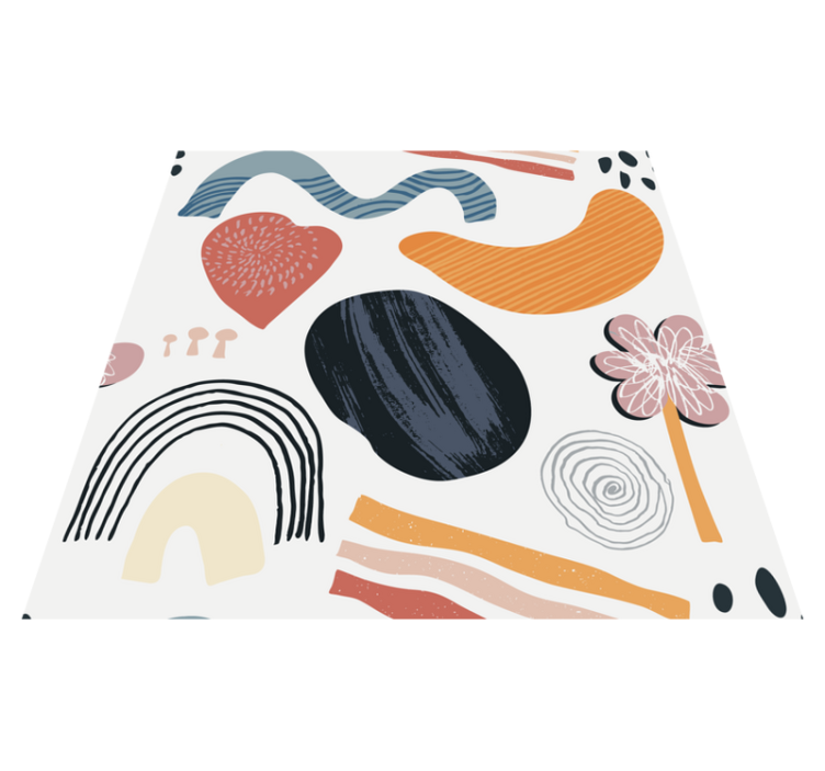Tapis vinyle moderne ensemble de formes abstraites - TenStickers