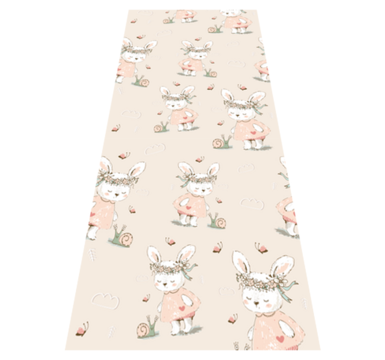 Tapis vinyle chambre bébé personnages de lapin mignons - TenStickers