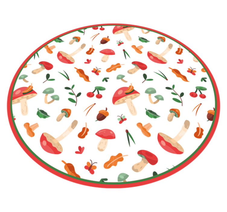 Tapis vinyle fleurs et plantes motif floral de champignon - TenStickers