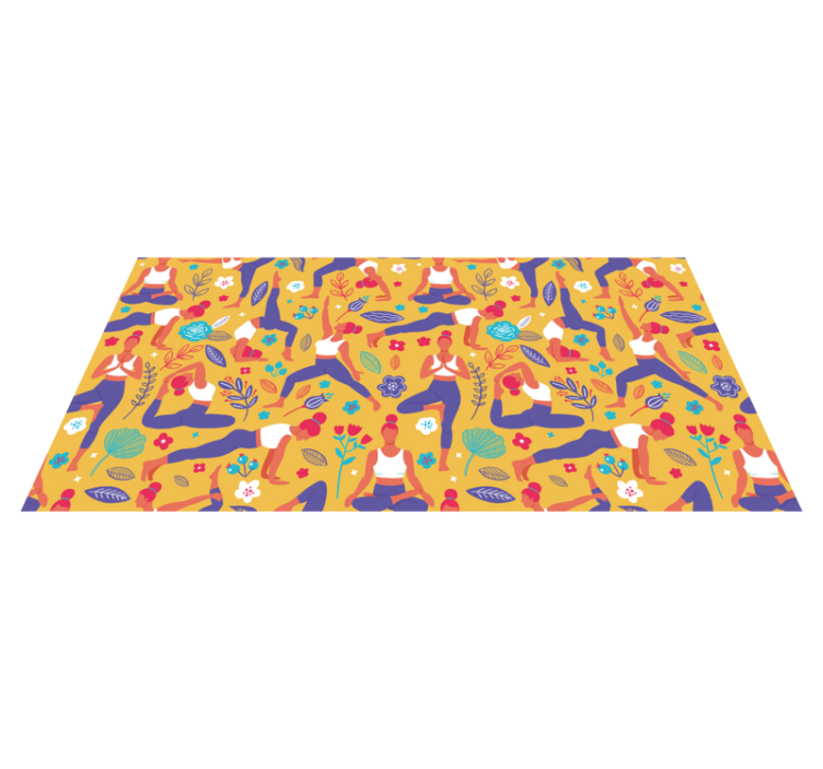 Tapis vinyle ado motifs de yoga vibrants - TenStickers