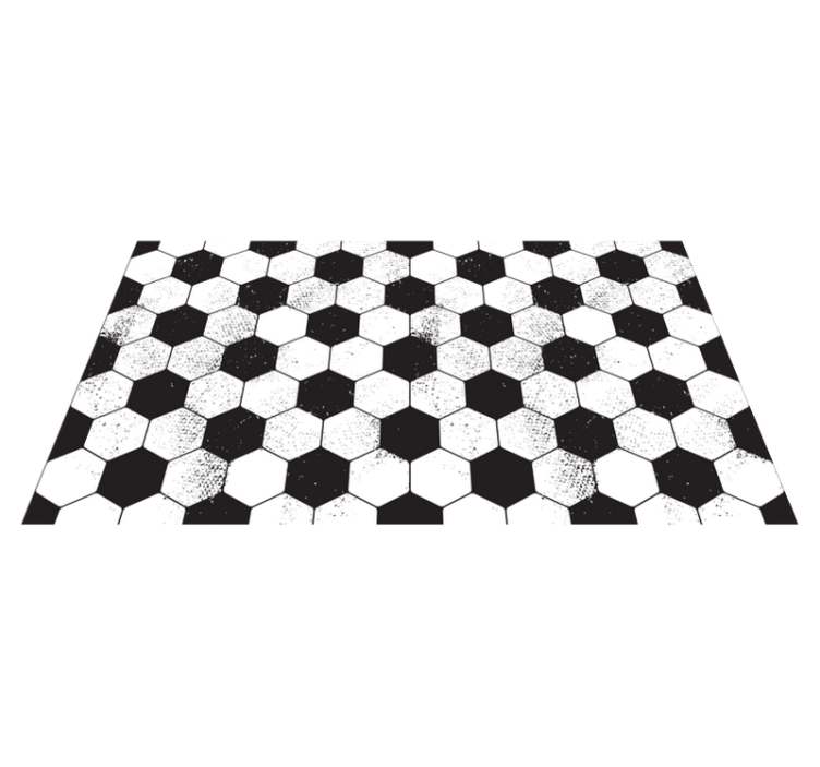 Tapis vinyle géométrique hexagonal noir et blanc - TenStickers