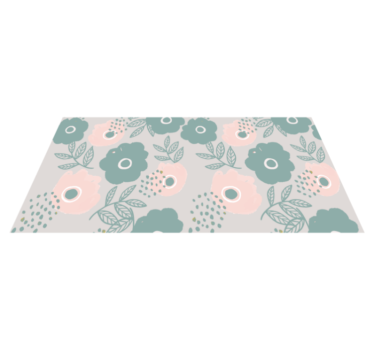 Tapis vinyle fleurs et plantes élément de feuille florale - TenStickers