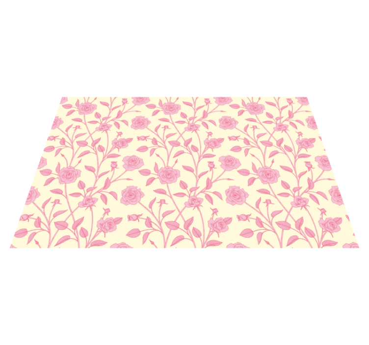 Tapis vinyle fleurs et plantes charmante flore rose - TenStickers
